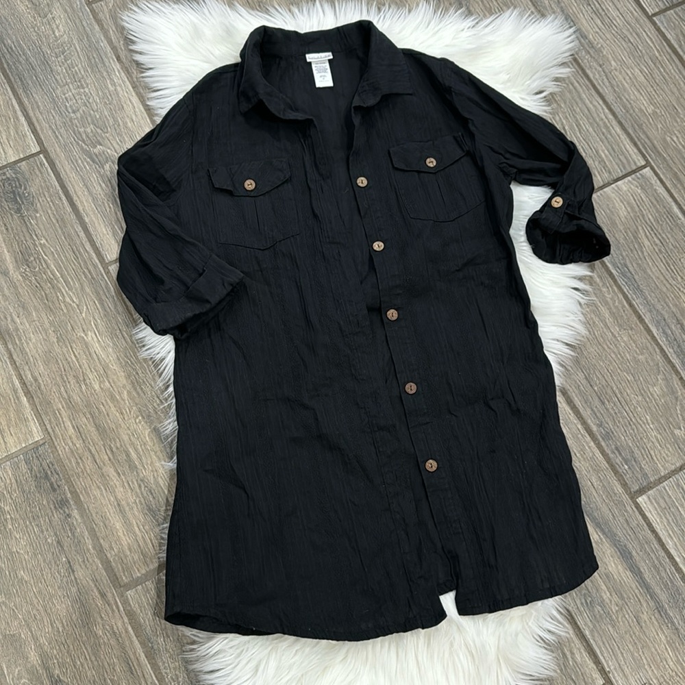 🖤Dotti Radiance Striped Shirtdress Cover-Up